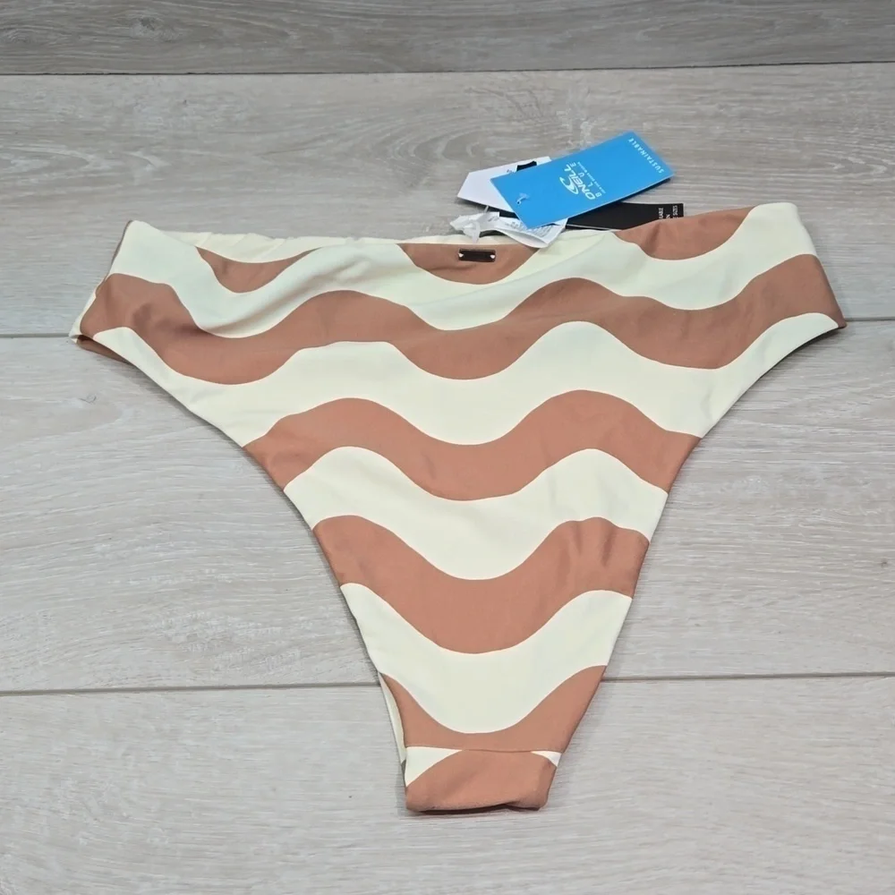 NWT O'Neill Women Wavy Stripe Tulum bottom Swim Bikini sz M